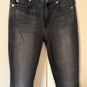 7 for all mankind dark gray black super skinny jeans - size 25
